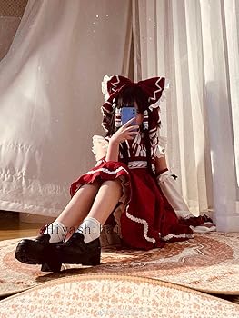 Amazon.co.jp: 髪飾り付き コスプレ衣装 博麗霊夢 「靴